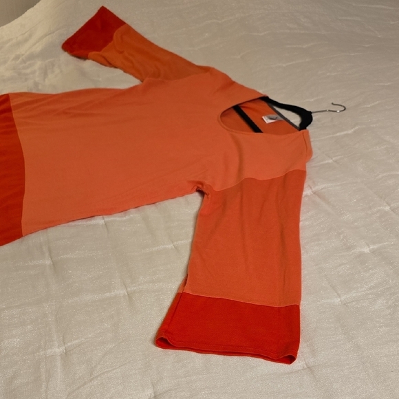 Natori Pink Orange 3/4 Sleeve Relaxed Tunic - Picture 5 of 11